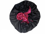Pink/ Black Satin Bonnet - DH LLC